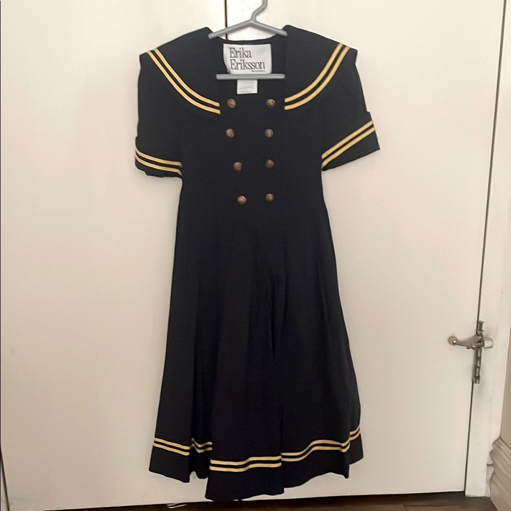 Erika Eriksson Navy Sailor Dress and matching hat.
